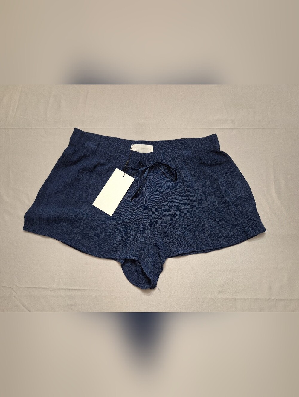 Zara Navy Lightweight Drawstring Neasly Sheer Beach Coverup Shorts